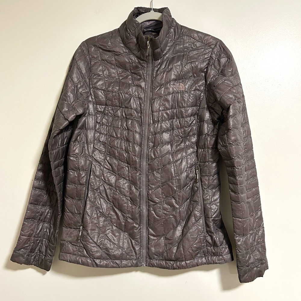 The North Face Eco Thermoball Puffer Jacket - Pewter Gray, Camo Lining